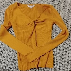 No Boundaries Golden Ribbed Knit Top